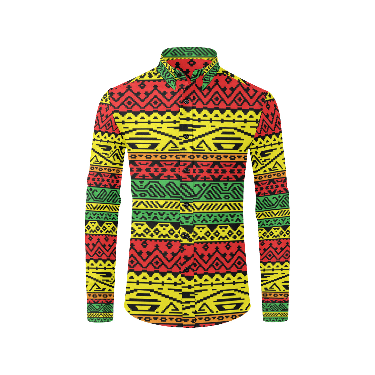 Rastafarian Pattern Print Design A02 Men's Long Sleeve Shirt