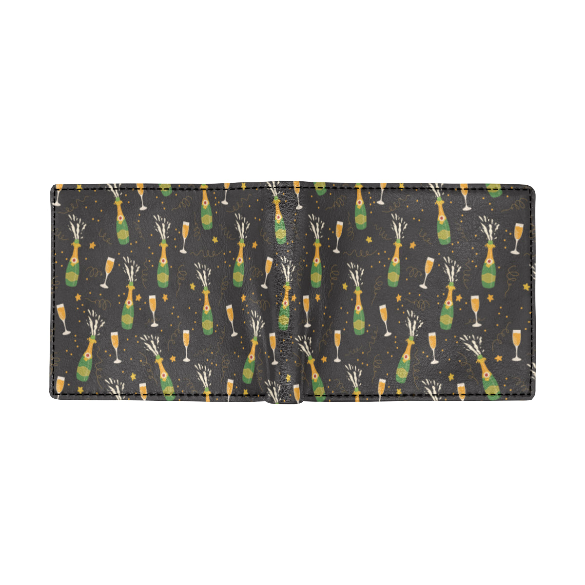 Champagne Pattern Print Design 04 Men's ID Card Wallet
