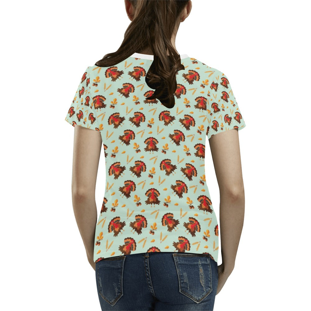 Thanksgiving Print Design LKS309 Women's  T-shirt