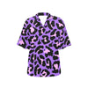 Cheetah Purple Neon Print Pattern Women's Hawaiian Shirt