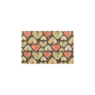 Heart Boho Pattern Print Design HE04 Kitchen Mat