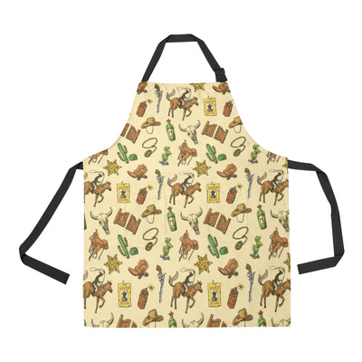 Cowboy Pattern Print Design 04 Apron with Pocket