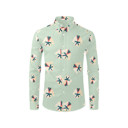 Karate Pattern Print Design 02 Men's Long Sleeve Shirt