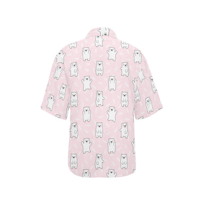 Polar Bear Pattern Print Design PB09 Women's Hawaiian Shirt
