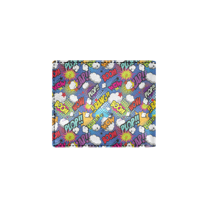 Comic Book Pattern Print Design 02 Men's ID Card Wallet