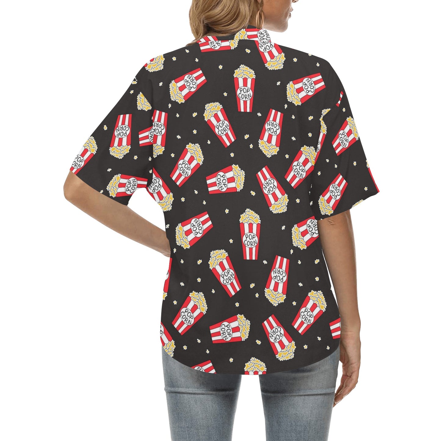 Popcorn Pattern Print Design A01 Women's Hawaiian Shirt