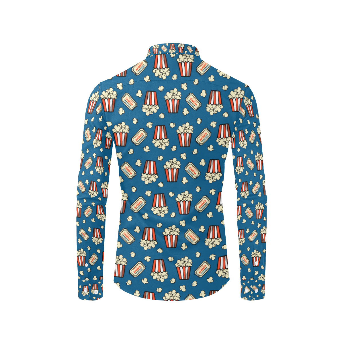 Popcorn Pattern Print Design A03 Men's Long Sleeve Shirt
