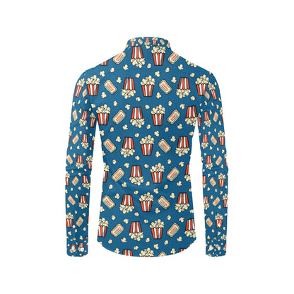 Popcorn Pattern Print Design A03 Men's Long Sleeve Shirt