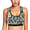 Cow Watercolor Print Pattern Sports Bra