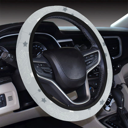 Cloud  Pattern Print Design 04 Steering Wheel Cover with Elastic Edge