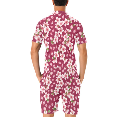 Cherry Blossom Pattern Print Design CB06 Men's Romper