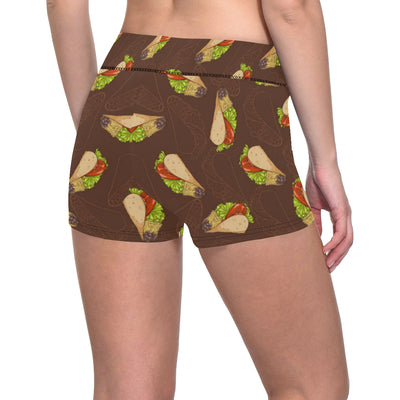 Taco Pattern Print Design TC08 Yoga Shorts