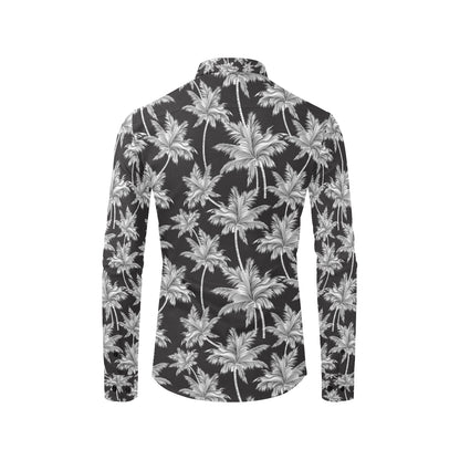 Palm Tree Pattern Print Design PT03 Men's Long Sleeve Shirt