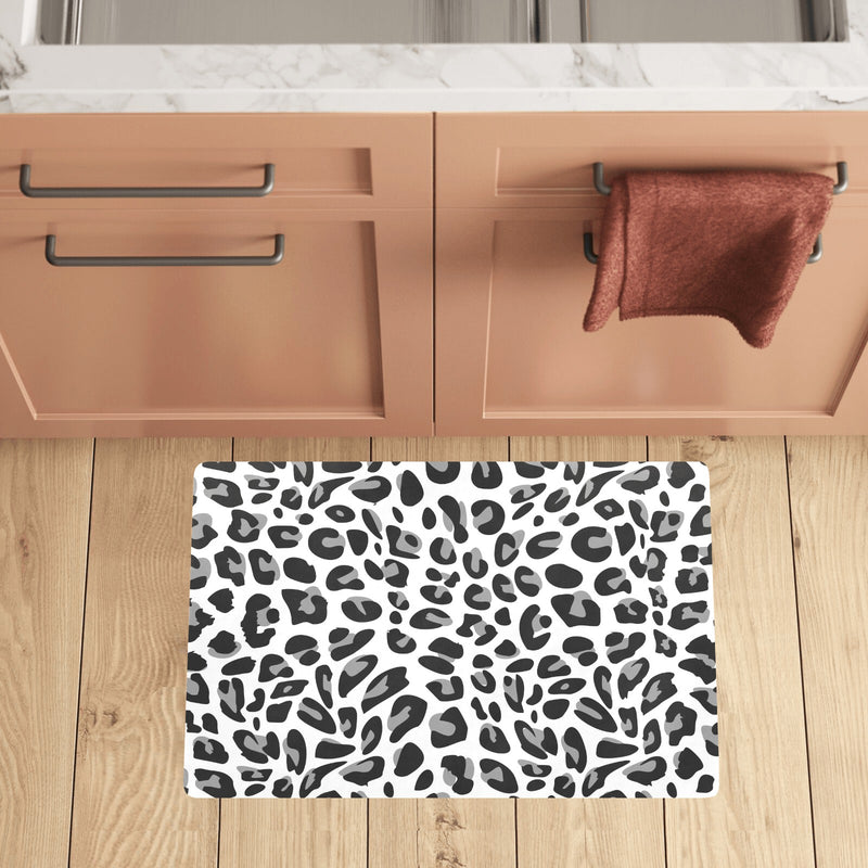 Snow Leopard Skin Print Kitchen Mat