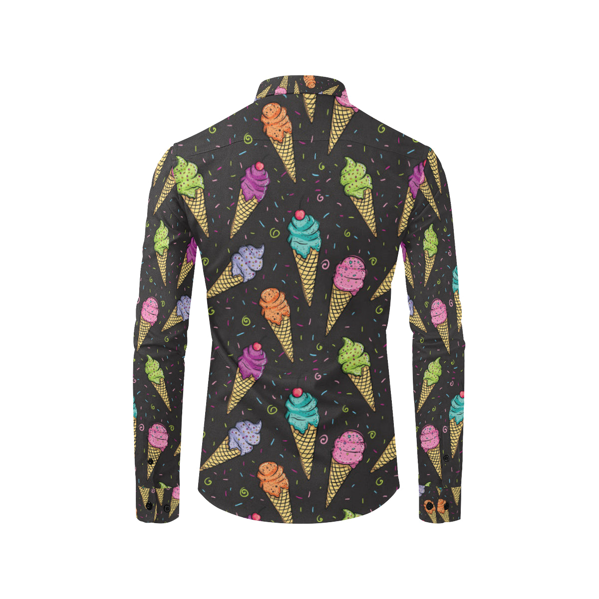 Ice Cream Pattern Print Design IC06 Men's Long Sleeve Shirt