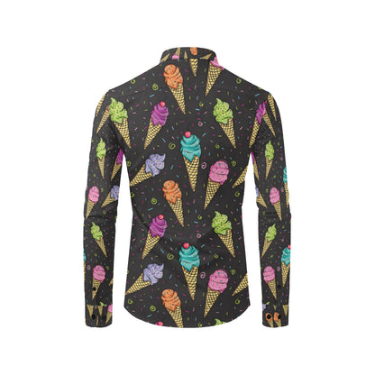 Ice Cream Pattern Print Design IC06 Men's Long Sleeve Shirt