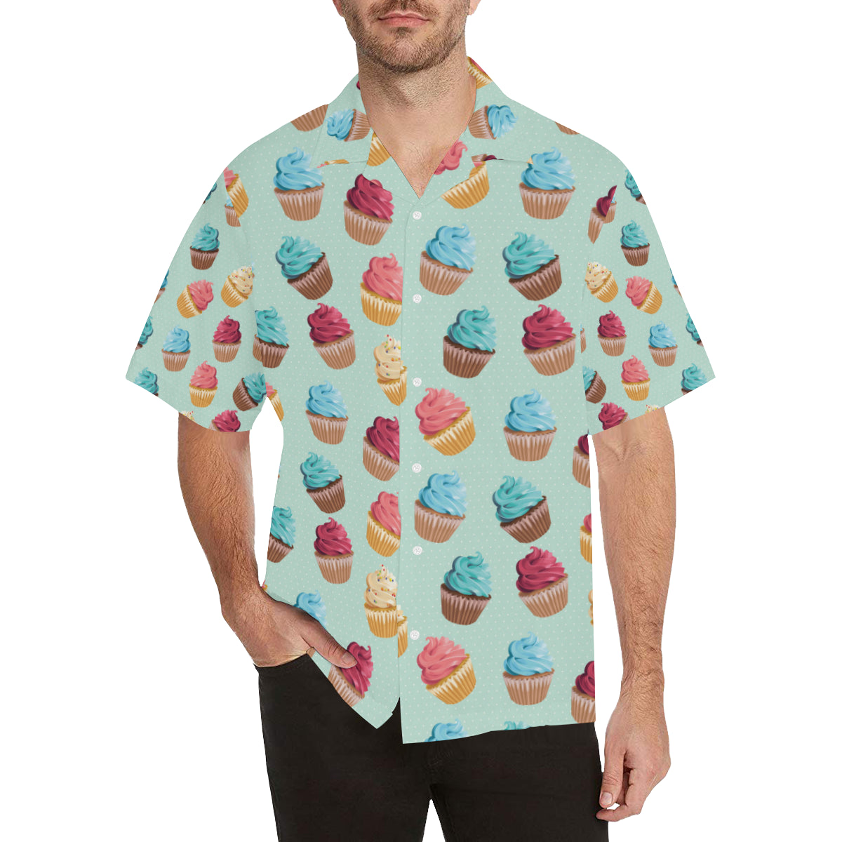 Cupcake Pattern Print Design 01 Men's Hawaiian Shirt