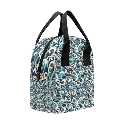 Surf Wave Pattern Insulated Lunch Bag