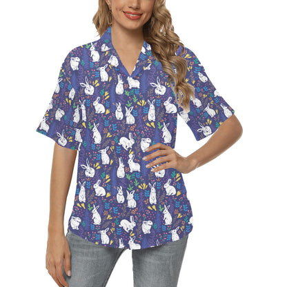 Bunny Pattern Print Design 01 Women's Hawaiian Shirt
