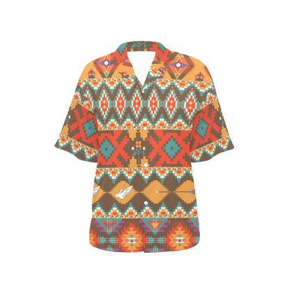 Native Pattern Print Design A01 Women's Hawaiian Shirt