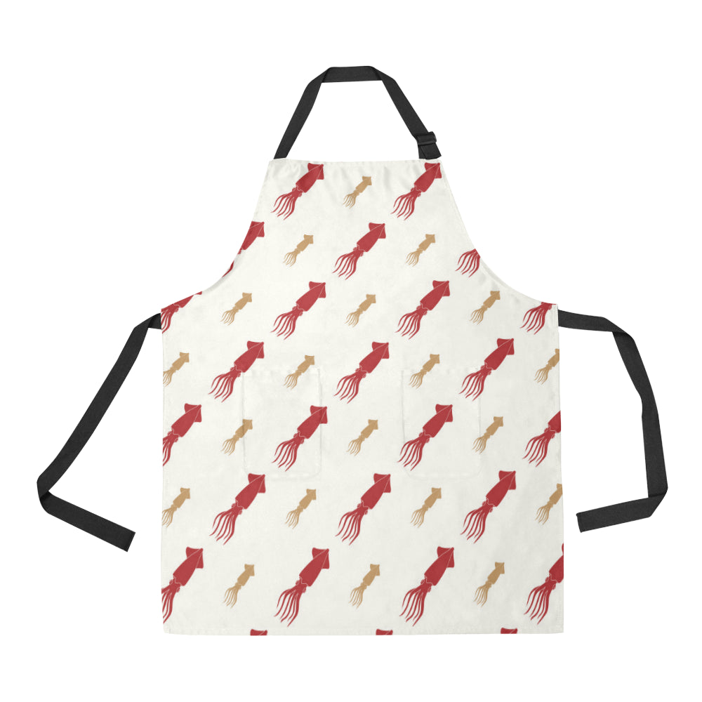 Giant Squid Pattern Print Design 01 Apron with Pocket