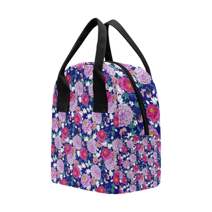 Dahlia Pattern Print Design DH013 Insulated Lunch Bag