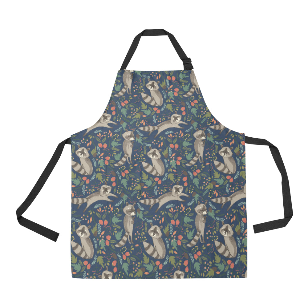 Raccoon Pattern Print Design A02 Apron with Pocket