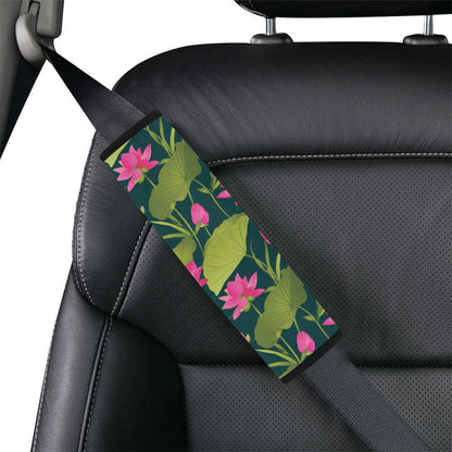 Water Lily Pattern Print Design WL09 Car Seat Belt Cover