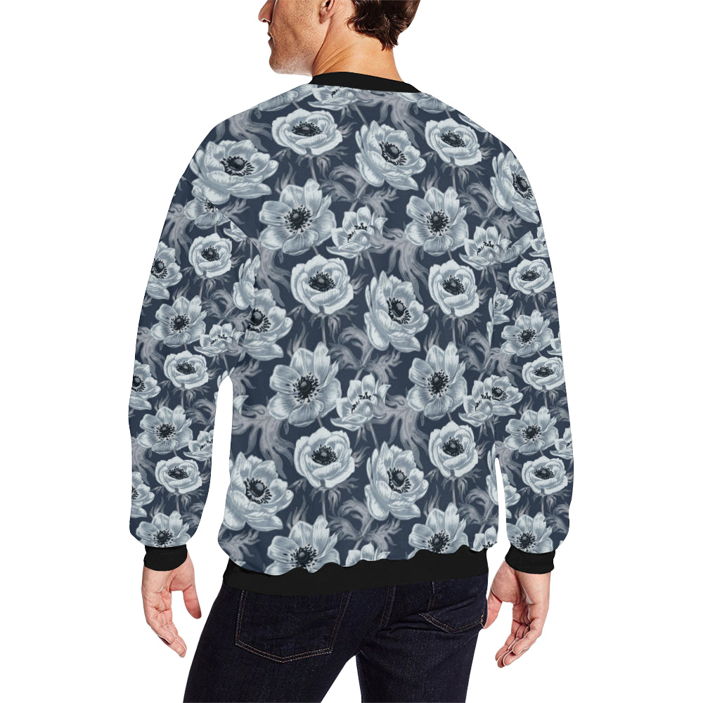 Anemone Pattern Print Design AM09 Men Long Sleeve Sweatshirt
