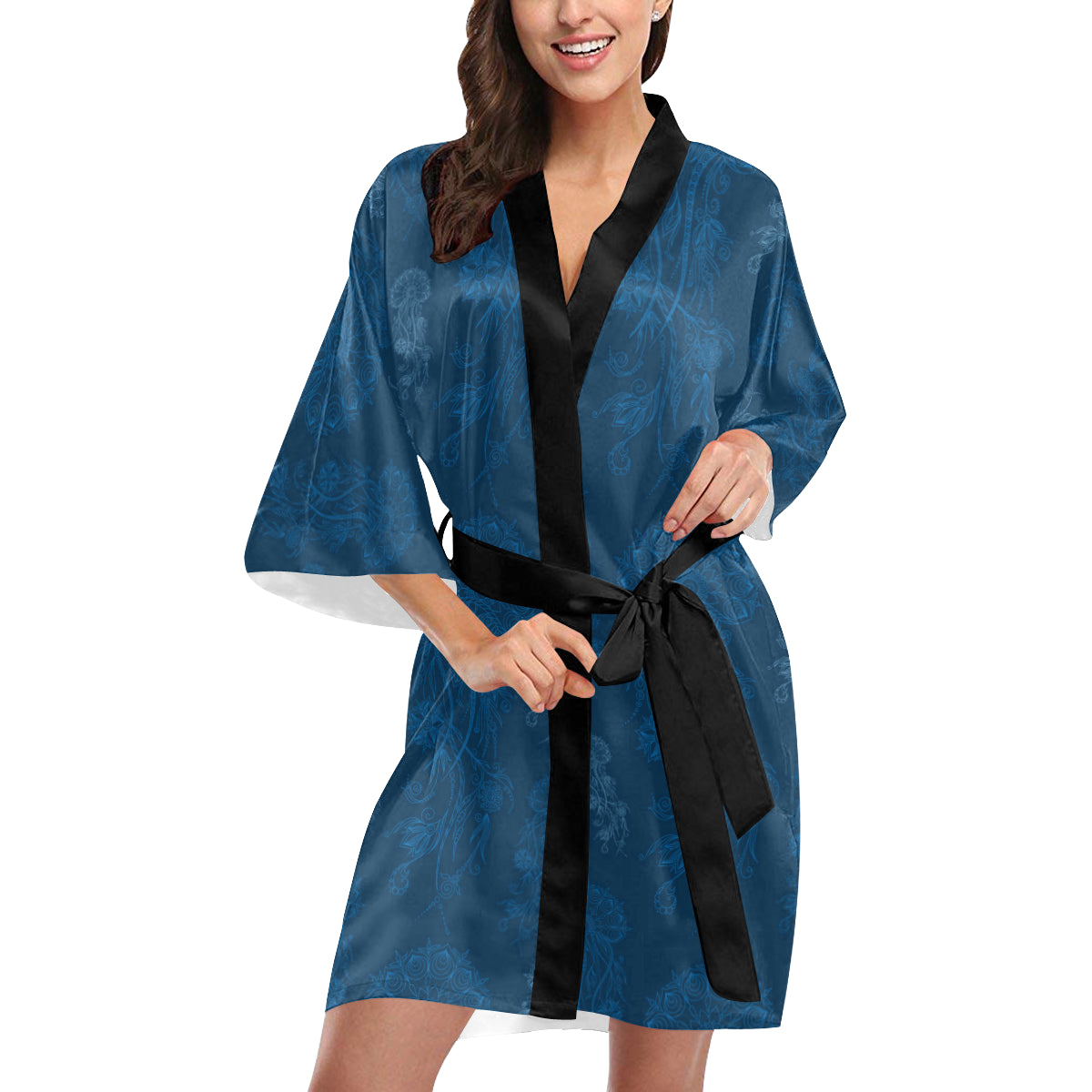 Jellyfish Pattern Print Design 01 Women's Short Kimono