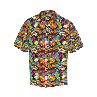 Comic Book Pattern Print Design 01 Men's Hawaiian Shirt