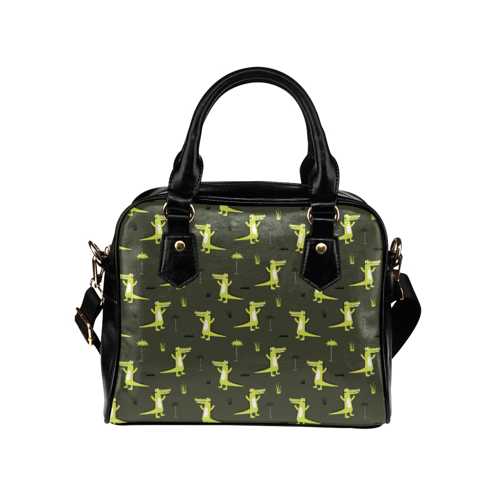 Alligator Pattern Print Design 05 Shoulder Handbag