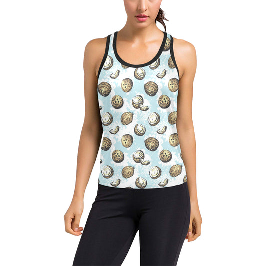 Coconut Pattern Print Design CN01 Women's Racerback Tank Top