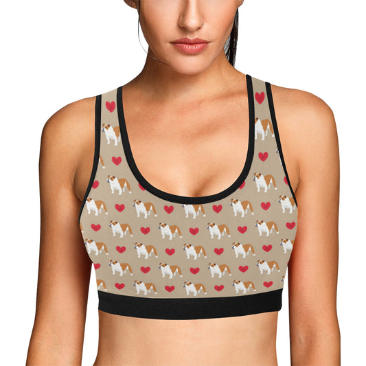 Bulldogs Pattern Print Design 02 Sports Bra