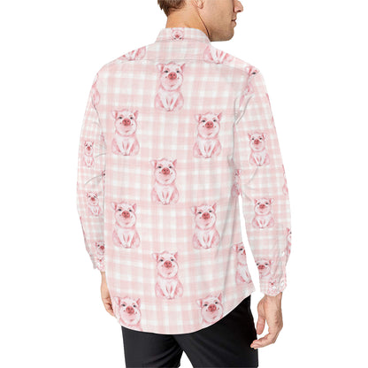 Pig Baby Pattern Print Design 01 Men's Long Sleeve Shirt