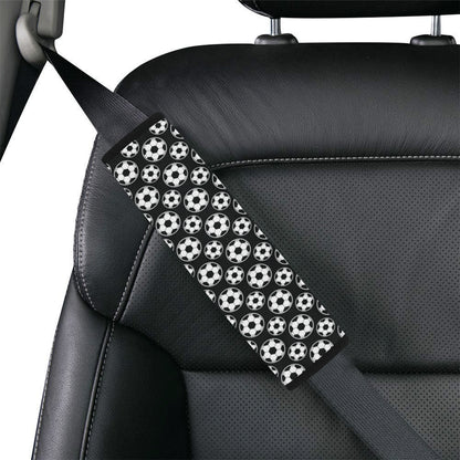 Soccer Ball Black Print Pattern Car Seat Belt Cover