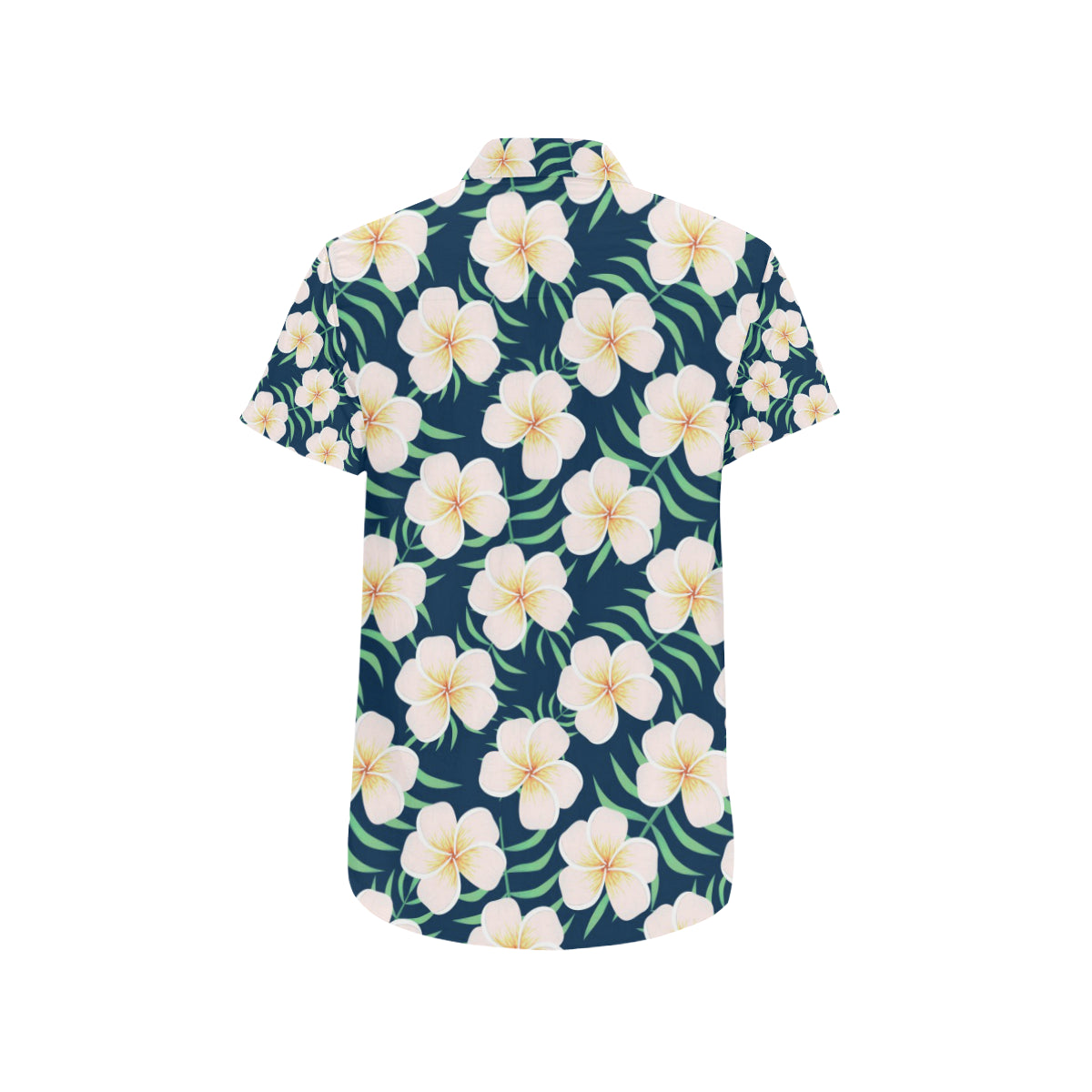 Pink Plumeria Pattern Print Design PM016 Men's Short Sleeve Button Up Shirt