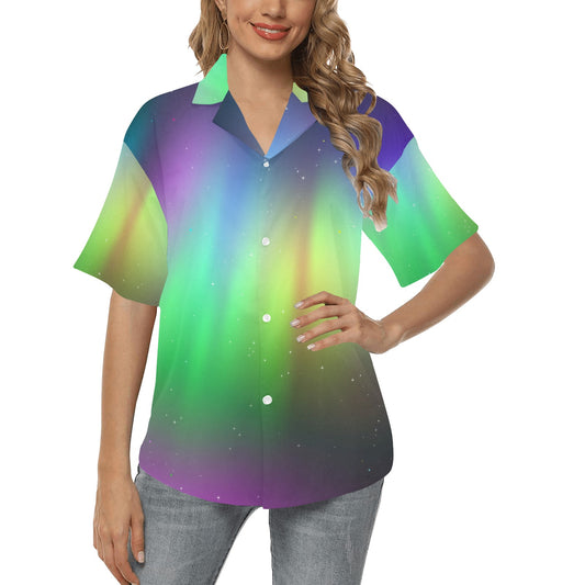 Aurora Borealis Pattern Print Design 03 Women's Hawaiian Shirt