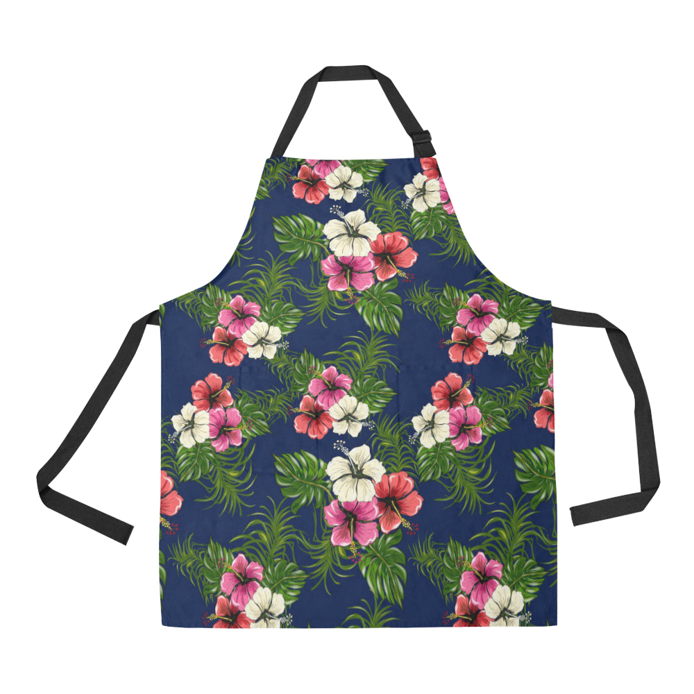 Hibiscus Pattern Print Design HB028 Apron with Pocket