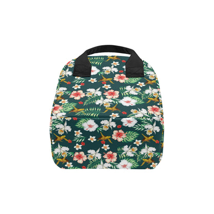 Hawaiian Flower Design with SeaTurtle Print Insulated Lunch Bag