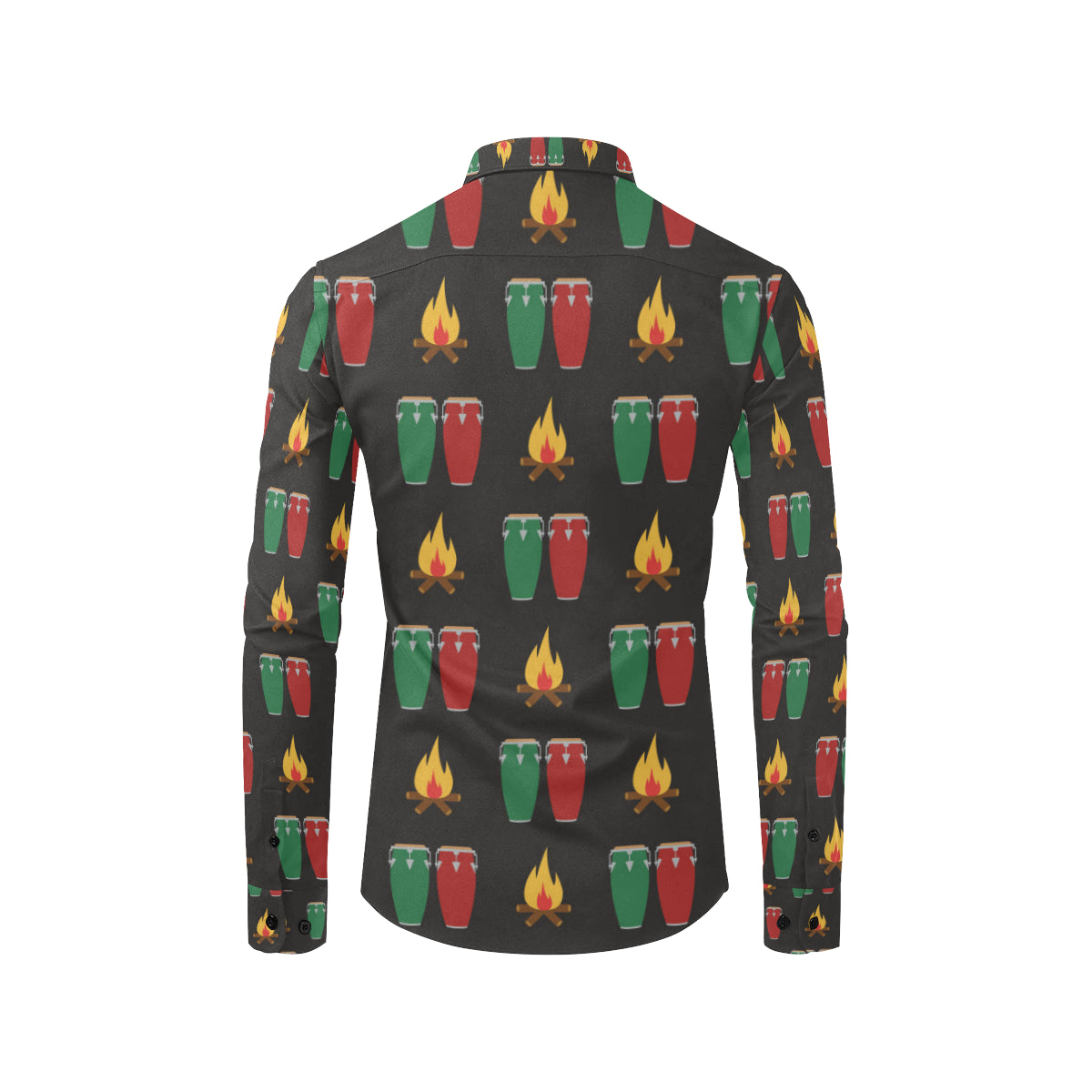 Conga Pattern Print Design 01 Men's Long Sleeve Shirt