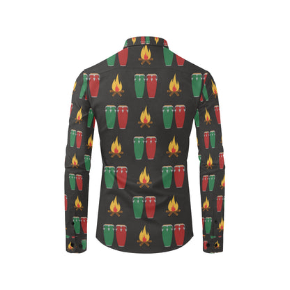 Conga Pattern Print Design 01 Men's Long Sleeve Shirt