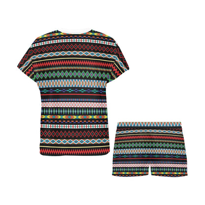 Southwest Pattern Print Design LKS302 Women's Short Pajama Set