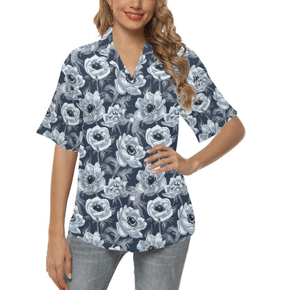 Anemone Pattern Print Design AM09 Women's Hawaiian Shirt