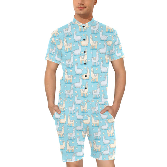Alpaca Pattern Print Design 06 Men's Romper