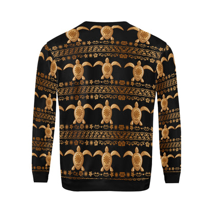 Tribal Sea turtle Polynesian Hawaiian Men Long Sleeve Sweatshirt