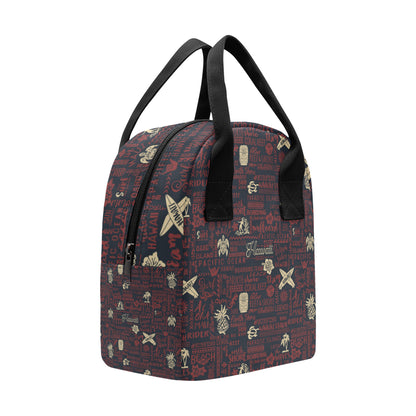 Hawaiian Themed Pattern Print Design H017 Insulated Lunch Bag