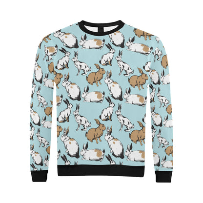 Rabbit Pattern Print Design RB018 Men Long Sleeve Sweatshirt