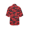 Camo Red Pattern Print Design 03 Women's Hawaiian Shirt