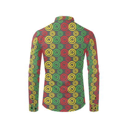 Rastafarian Pattern Print Design A05 Men's Long Sleeve Shirt
